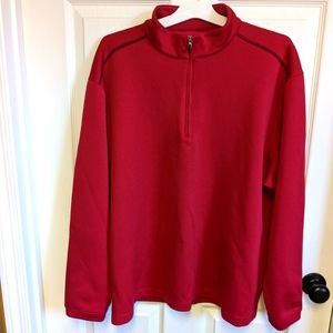 Pebble Beach pullover 1/4 zip mock neck Red Size XL